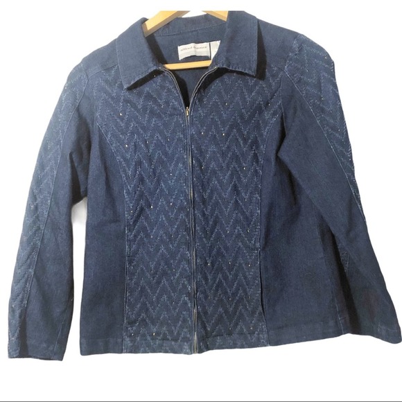 5/$25 Alfred Dunner Denim Jean Jacket Chevron 6 P - Picture 3 of 7